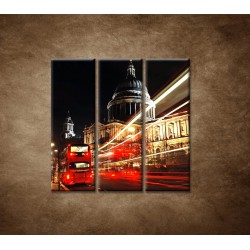 Obrazy na stenu - Nočný Londýn - 3dielny 90x90cm