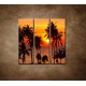 Obrazy na stenu - Západ slnka s palmami - 3dielny 90x90cm