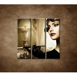 Obrazy na stenu - Žena s cigaretou - 3dielny 90x90cm