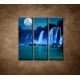 Obrazy na stenu - Nočné vodopády - 3dielny 90x90cm