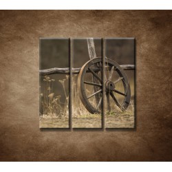 Obrazy na stenu - Staré koleso - 3dielny 90x90cm