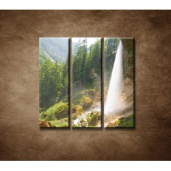 Obrazy na stenu - Vodopád v Alpách - 3dielny 90x90cm