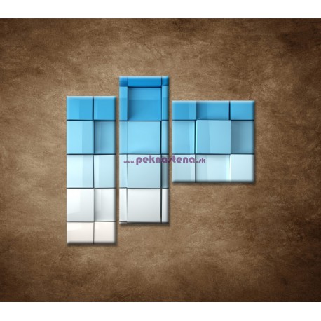 Obrazy na stenu - Modré kocky - 3dielny 110x90cm