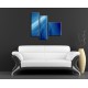 Obrazy na stenu - Modrá abstrakcia - 3dielny 110x90cm