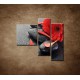 Obrazy na stenu - Červená gerbera a kamene - 3dielny 110x90cm