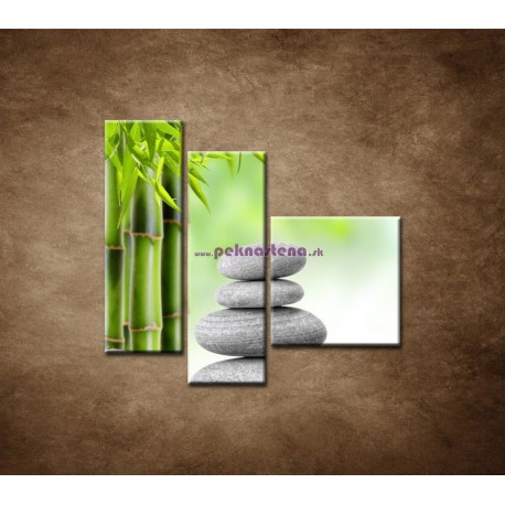 Obrazy na stenu - Kamene a bambus - 3dielny 110x90cm