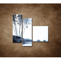 Obrazy na stenu - Bambus a kamene na vode - 3dielny 110x90cm
