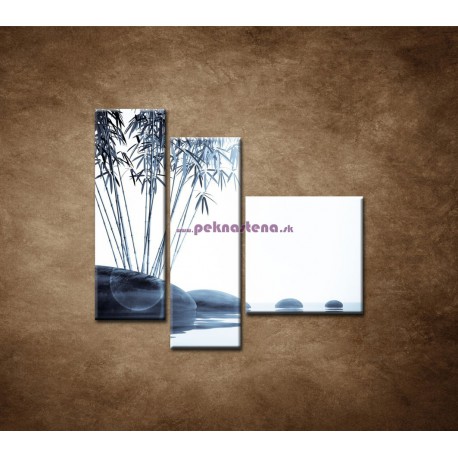 Obrazy na stenu - Bambus a kamene na vode - 3dielny 110x90cm