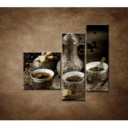 Obrazy na stenu - Kanvica kávy - 3dielny 110x90cm
