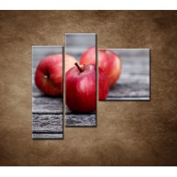 Obrazy na stenu - Červené jablká - 3dielny 110x90cm