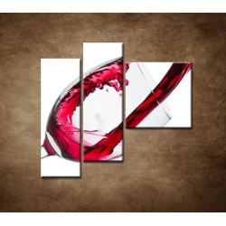 Obrazy na stenu - Červené víno - 3dielny 110x90cm