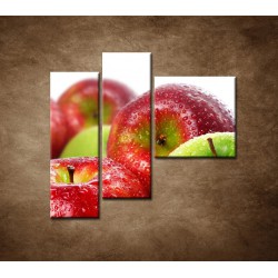 Obrazy na stenu - Červené a zelené jablká - 3dielny 110x90cm