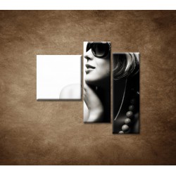Obrazy na stenu - Žena v okuliaroch - 3dielny 110x90cm