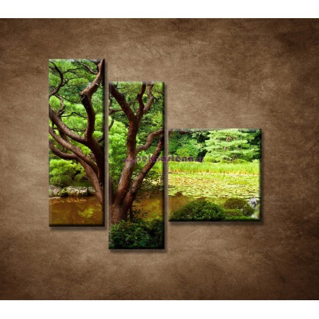 Obrazy na stenu - Japonská záhrada - 3dielny 110x90cm