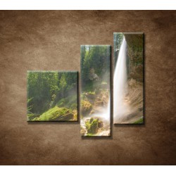 Obrazy na stenu - Vodopád v Alpách - 3dielny 110x90cm