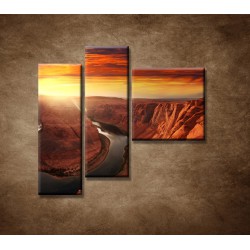 Obrazy na stenu - Západ slnka na horách - 3dielny 110x90cm