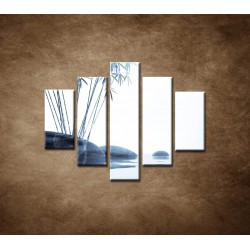 Obrazy na stenu - Bambus a kamene na vode - 5dielny 100x80cm