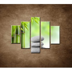 Obrazy na stenu - Kamene a bambus - 5dielny 100x80cm