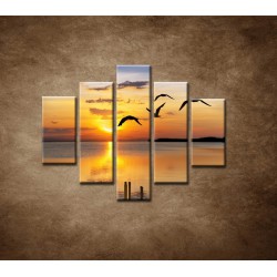 Obrazy na stenu - Západ slnka nad morom - 5dielny 100x80cm