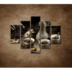 Obrazy na stenu - Kanvica kávy - 5dielny 100x80cm