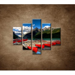 Obrazy na stenu - Kánoe na jazere - 5dielny 100x80cm