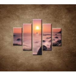 Obrazy na stenu - Východ slnka na pobreží - 5dielny 100x80cm