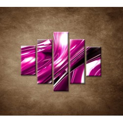 Obrazy na stenu - 3D fialová abstrakcia - 5dielny 100x80cm