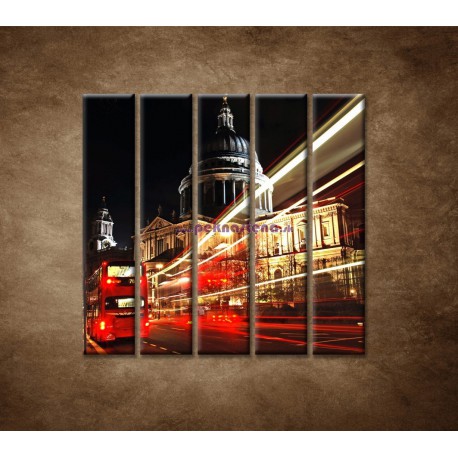 Obrazy na stenu - Nočný Londýn - 5dielny 100x100cm