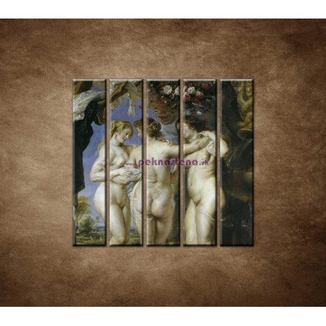 Obrazy na stenu - Reprodukcia - Rubens - Tri grácie - 5dielny 100x100cm