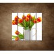 Obrazy na stenu - Červené tulipány - 5dielny 100x100cm