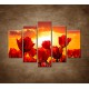 Obrazy na stenu - Západ slnka nad tulipánmi - 5dielny 150x100cm