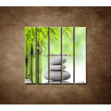 Obrazy na stenu - Kamene a bambus - 5dielny 100x100cm