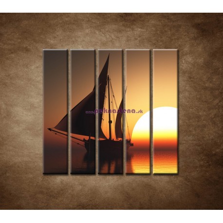 Obrazy na stenu - Západ slnka na mori - 5dielny 100x100cm