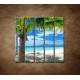 Obrazy na stenu - Pláž s palmou - 5dielny 100x100cm