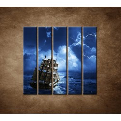 Obrazy na stenu - Búrka na mori - 5dielny 100x100cm