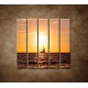 Obrazy na stenu - Západ slnka s jachtou - 5dielny 100x100cm