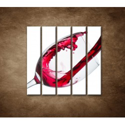Obrazy na stenu - Červené víno - 5dielny 100x100cm