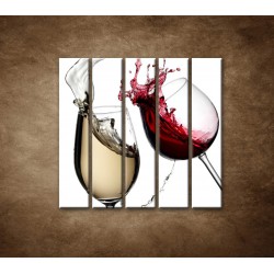 Obrazy na stenu - Biele a červené víno - 5dielny 100x100cm