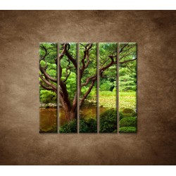 Obrazy na stenu - Japonská záhrada - 5dielny 100x100cm