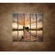 Obrazy na stenu - Západ slnka nad riekou - 5dielny 100x100cm