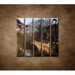 Obrazy na stenu - Most v parku - 5dielny 100x100cm