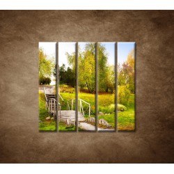 Obrazy na stenu - Zelený park - 5dielny 100x100cm