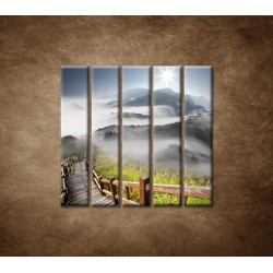 Obrazy na stenu - Mraky nad horami - 5dielny 100x100cm