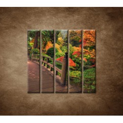 Obrazy na stenu - Jesenný park - 5dielny 100x100cm