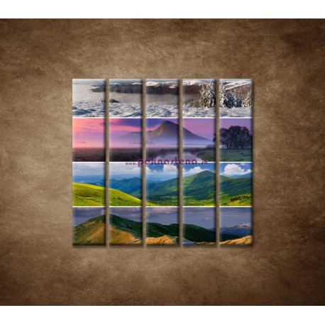 Obrazy na stenu - 4 ročné obdobia - 5dielny 100x100cm