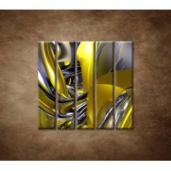 Obrazy na stenu - Žltá abstrakcia - 5dielny 100x100cm