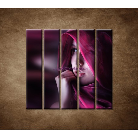 Obrazy na stenu - Žena so šatkou - 5dielny 100x100cm