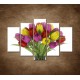 Obrazy na stenu - Tulipány vo váze - 5dielny 150x100cm