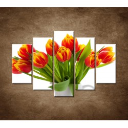 Obrazy na stenu - Červené tulipány - 5dielny 150x100cm