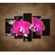 Obrazy na stenu - Ružová orchidea na čiernom pozadí - 5dielny 150x100cm